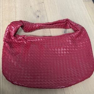 Anthropologie Red Woven Hobo Bag